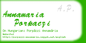 annamaria porpaczi business card
