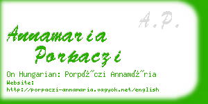 annamaria porpaczi business card